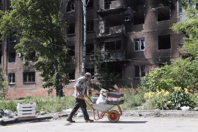 File - File image of Mariupol during the Russian invasion of Ukraine.