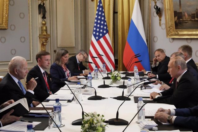 File - US President Joe Biden and his Russian counterpart Vladimir Putin in Geneva, Switzerland