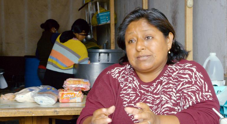 Jenny Rojas Chumbe, president of the dining room "Social help"in the neighborhood of Chorrillos, in Lima, Peru