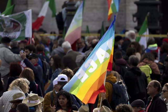 Demonstration for peace in Rome, Italy