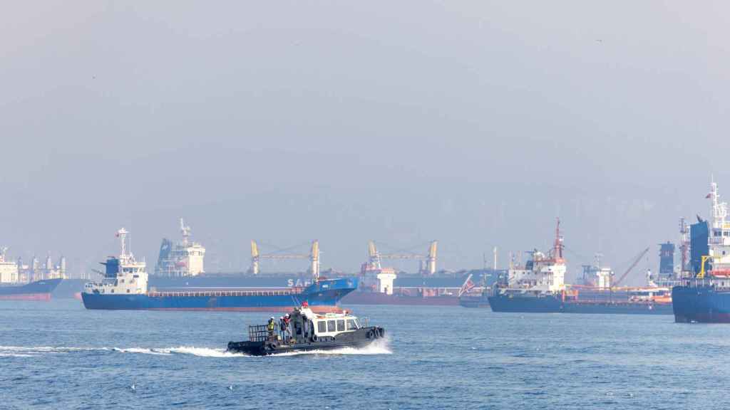 Hundreds of ships await the opportunity to load wheat so they can be transported out of Ukraine