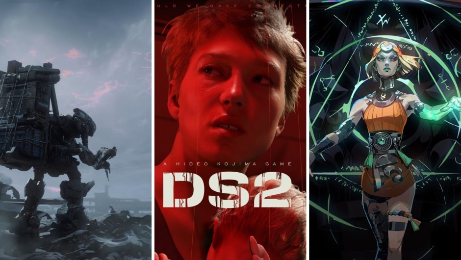 Promotional images of Armored Core, Death Stranding 2 and Hades 2, announced at The Game Awards 2022