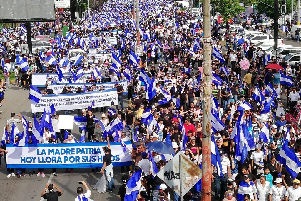 FILE: Thousands of Nicaraguans protested in 2018 calling for social reforms.