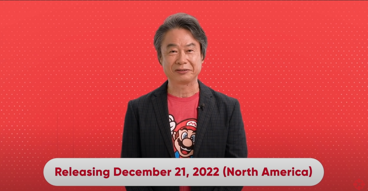 Miyamoto confirming the first date of Super Mario Bros. The Movie