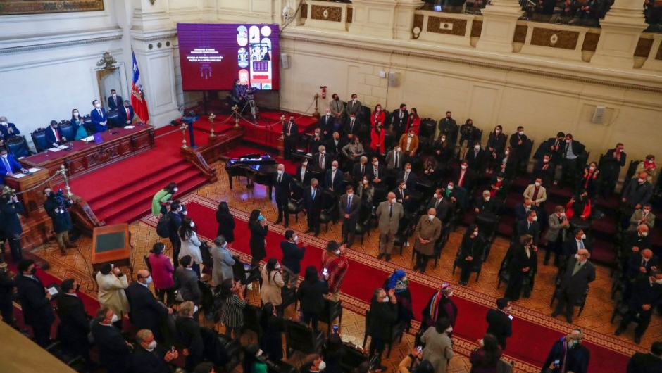 General view of the Chilean Congress.  Stock photography.  (Credit: JAVIER TORRES / AFP)