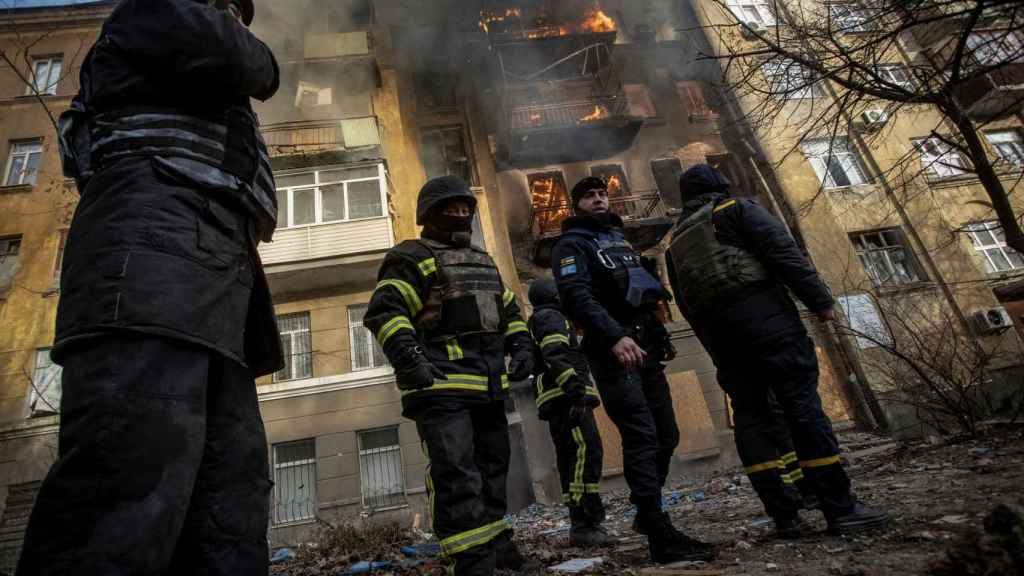 Destroyed buildings in Bakhmut