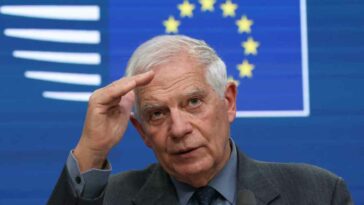 The head of EU diplomacy, Josep Borrell, during his press conference this Monday in Brussels
