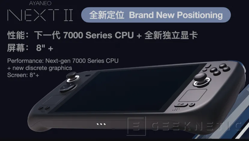 Geeknetic Ayaneo Next II portable console promises AMD Ryzen 7000 processors along with a dedicated GPU 1