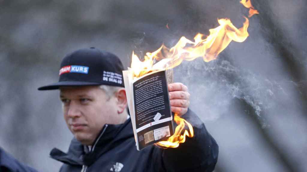 The Swede Rasmus Paludan burned a copy of the Koran this weekend.