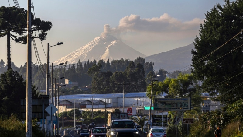 Cotopaxi volcano throws ash on surrounding communities