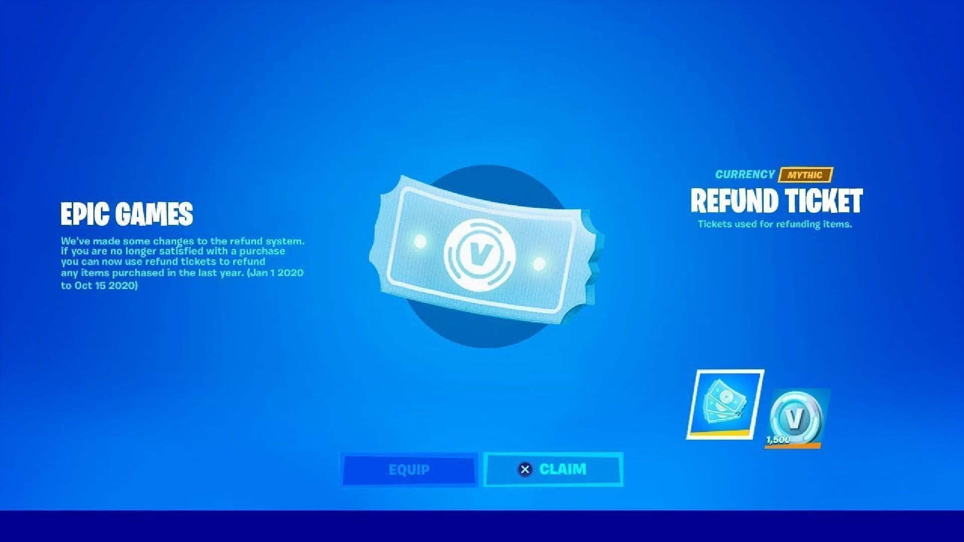 Fortnite: how to request a skin refund without return tickets