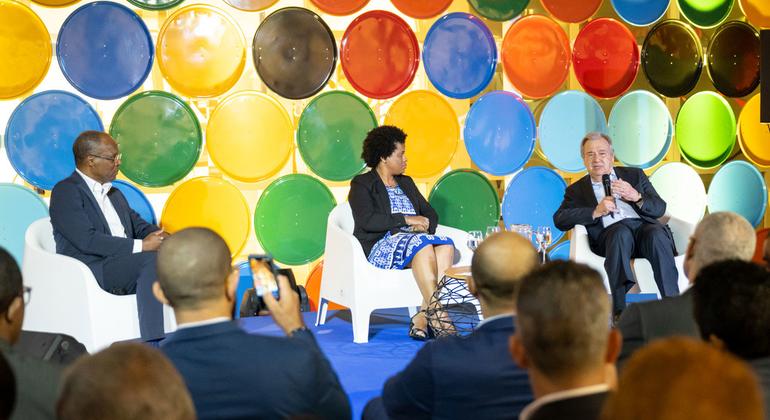 The UN Secretary General, António Guterres, participates in a series of discussions with José Ulisses Correia e Silva, Prime Minister of Cape Verde.