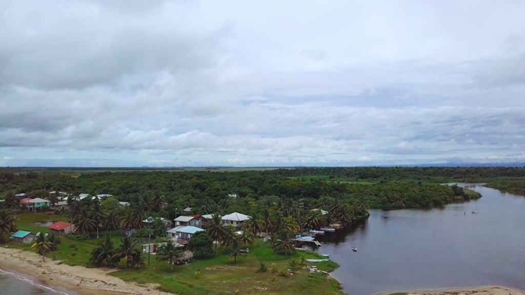 Panoramic of Monkey River, in Belize