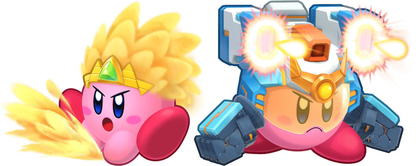 Left: Sandy Kirby;  right: Mecha Kirby (image: Nintendo)