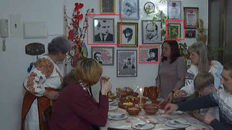 Spanish television captures Nazi symbology in the home of a family of Ukrainian refugees in a report on Christmas