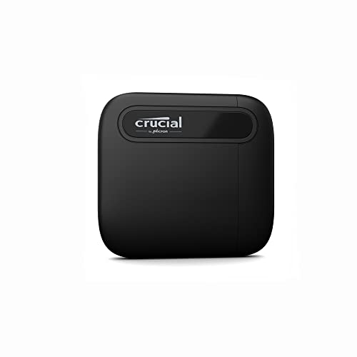 Crucial X6 1TB Portable SSD - Up to 800MB/s - PC and Mac - External Solid State Drive USB 3.2, USB-C - CT1000X6SSD9