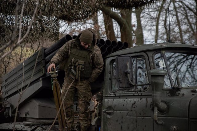 A Ukrainian serviceman in Donetsk.