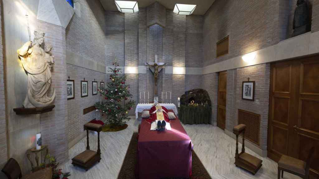 The body of Pope Emeritus Benedict XVI rests in the chapel of the Mater Ecclesiae monastery