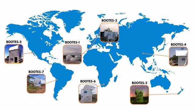 The seven stations of the Global BOOTES Network in the five continents.