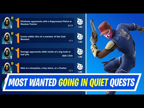 How to do all the Most Wanted "Going in quiet" missions in Fortnite