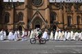 Hundreds of people protest in Sydney during the funeral of Cardinal Pell, convicted and later acquitted of abuse