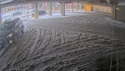 Part of a parking lot in Milwaukee collapses due to the weight of the snow