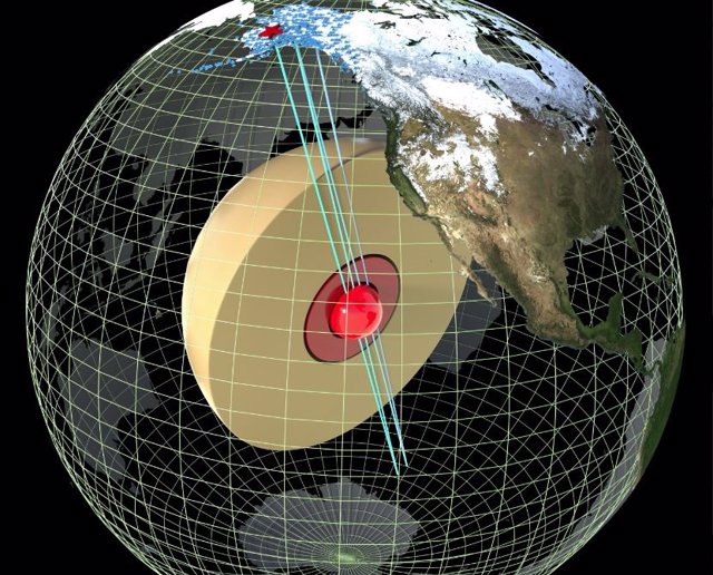 An earthquake in Alaska causes seismic waves to penetrate the Earth's innermost core.