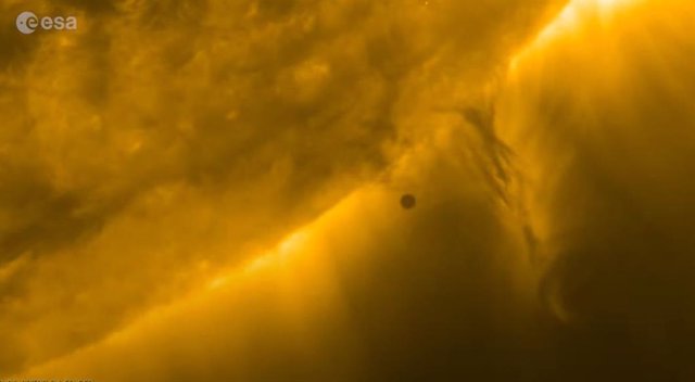 Mercury exits solar transit in view of the Solar orbiter