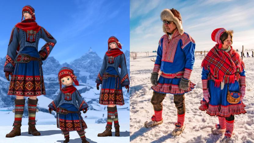 Comparison between MMO outfits and Sami clothing