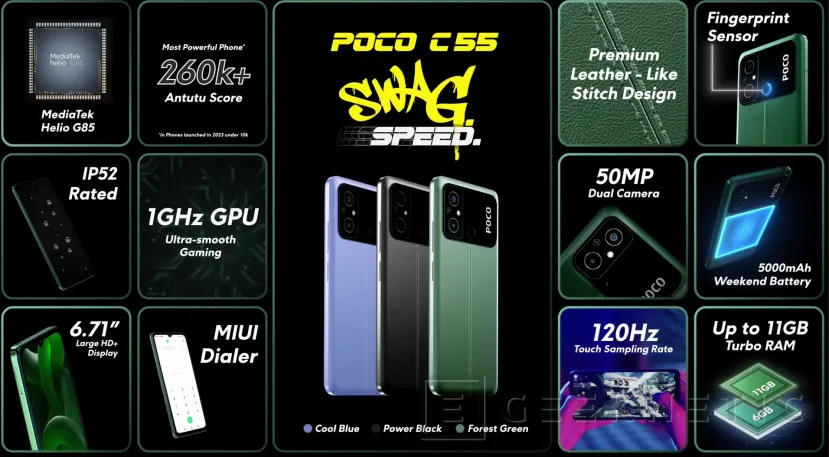 Geeknetic The POCO C55 combines a Mediatek Helio G85 SoC with a price of 108 euros 1