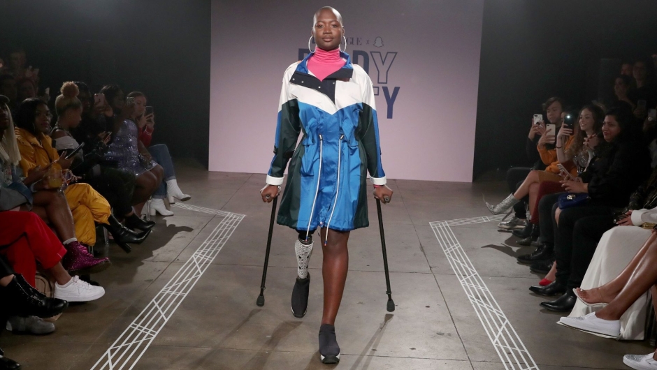 Mama Cax in Tory Sport walks the runway during 'Teen Vogue's Body Party Presented By Snapchat' on September 11, 2018 in New York.  (Credit: Cindy Ord/Getty Images for Teen Vogue)