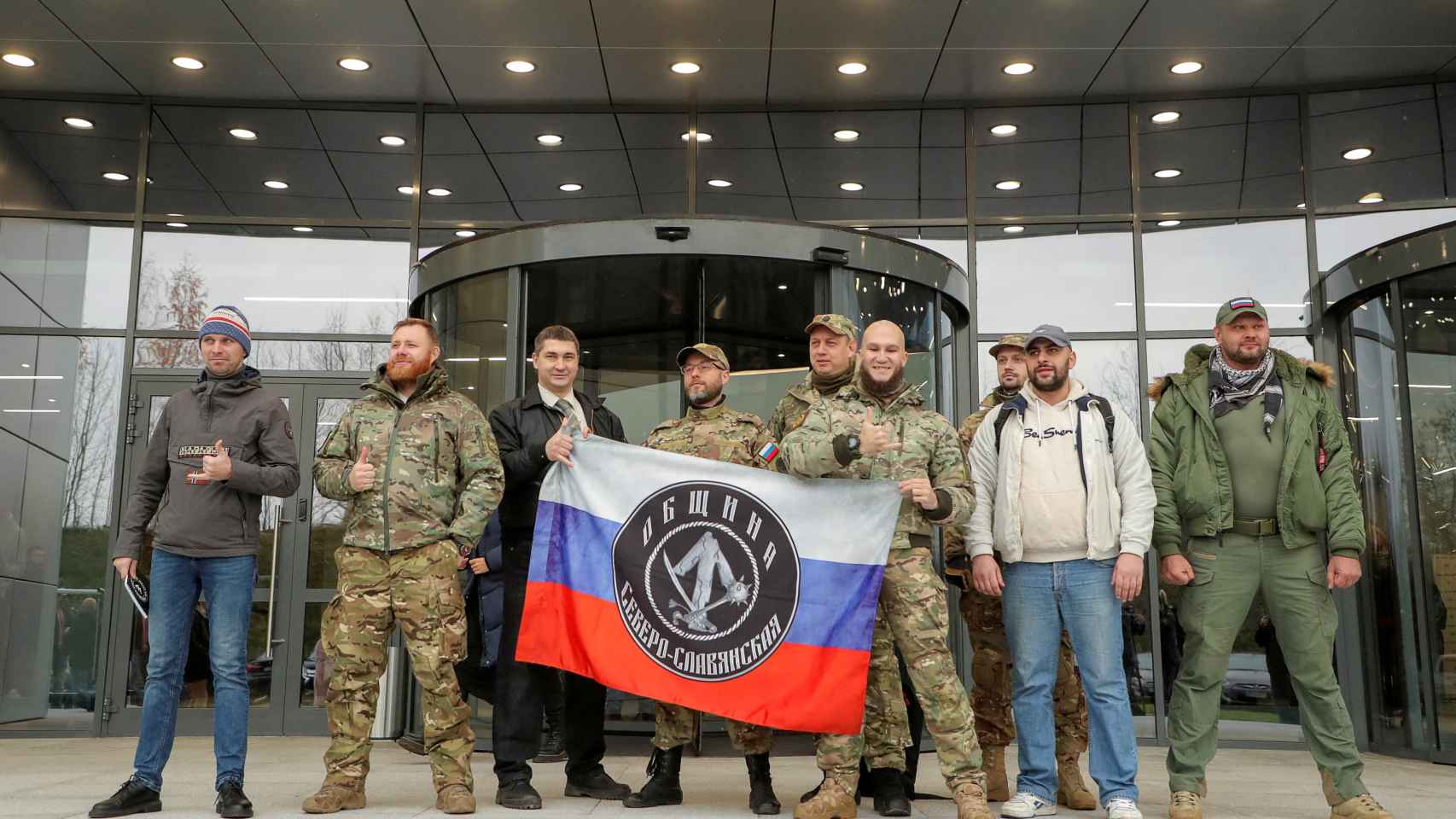 Members pose at the opening of the PMC Wagner Center in St. Petersburg last November.