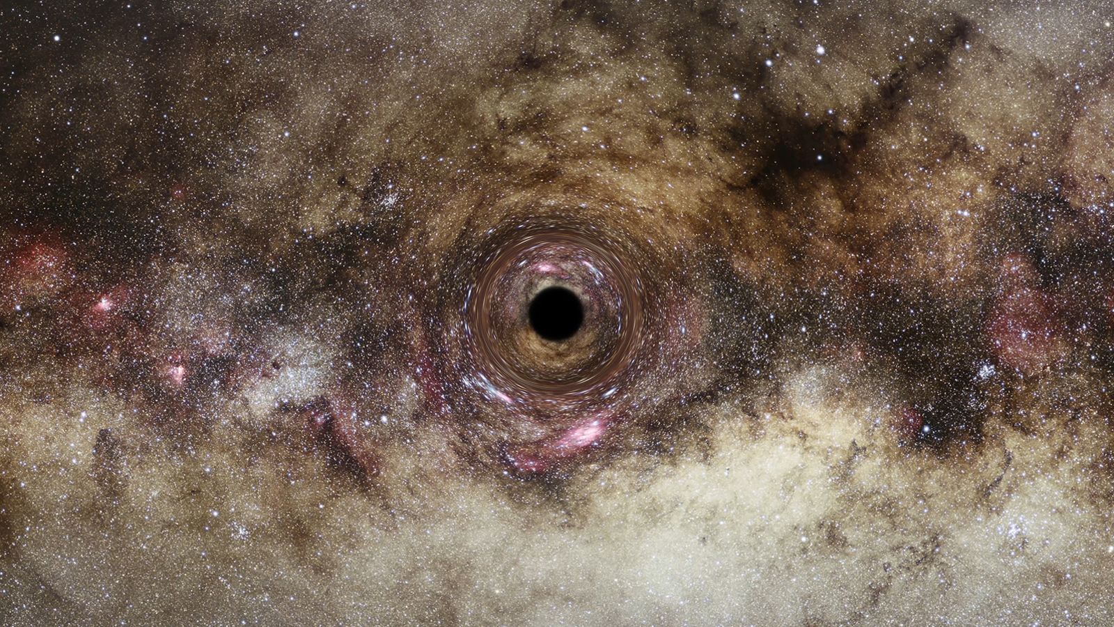 An artist's work of a black hole in the Milky Way.