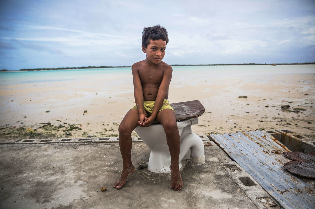 A boy from the village of Bikenibeu in South Tarawa, Kiribati.