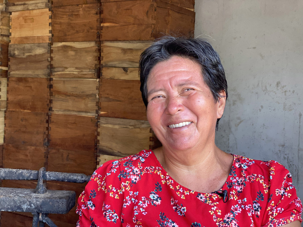 Adelina was 11 years old when she arrived with her parents and her seven siblings in Boca de Chajul in Chiapas in December 1981 fleeing the Civil War in Guatemala.  Today she runs her collection center and sells honey.