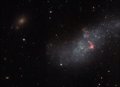 Hubble distinguishes a tiny galaxy with no defined structure