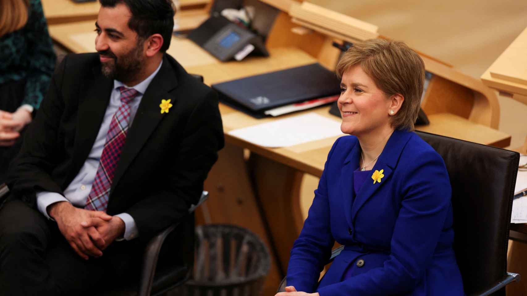 Humza Yousaf with Nicola Sturgeon last week