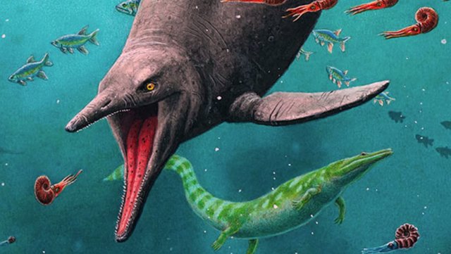 Reconstruction of the oldest ichthyosaur and the 250-million-year-old ecosystem found on Spitsbergen.