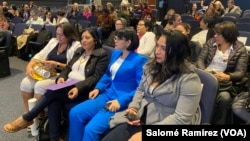 The group of women met in the Jack Morton Auditorium of George Washington University in the US capital.