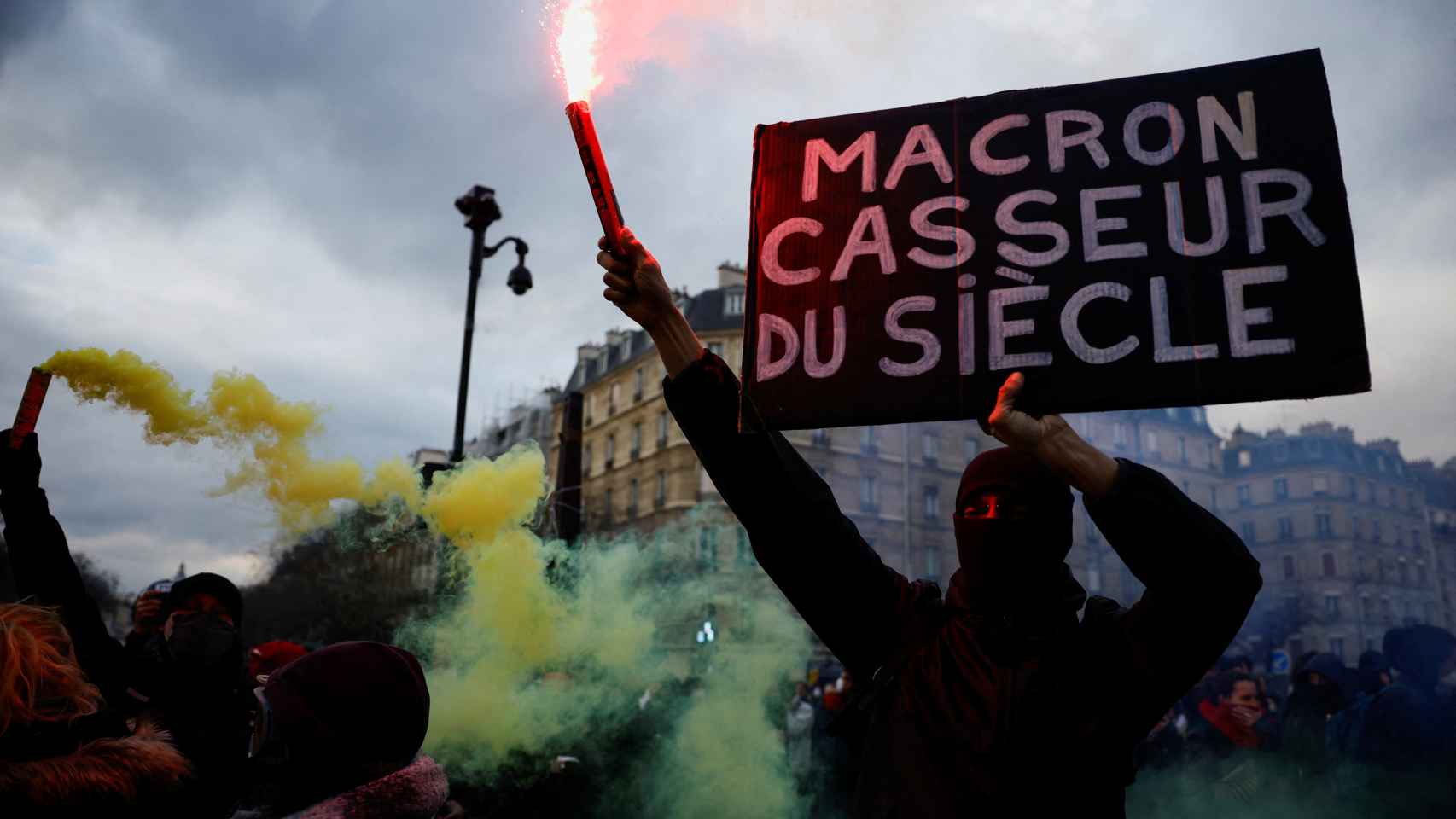 Sixth day of national protest in France against the pension reform.