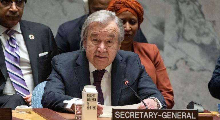 Secretary General António Guterres addresses the Security Council.
