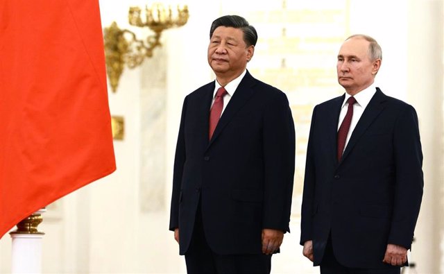 Chinese President Xi Jinping with his Russian counterpart Vladimir Putin during a meeting in Moscow