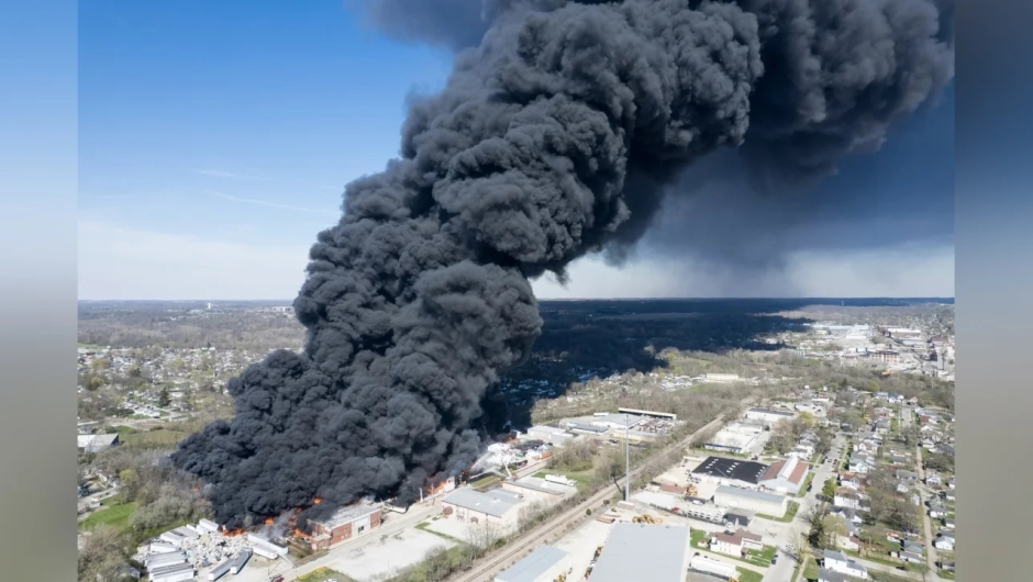 A fire at an Indiana recycling plant forces the evacuation of thousands of people due to the emission of toxic smoke