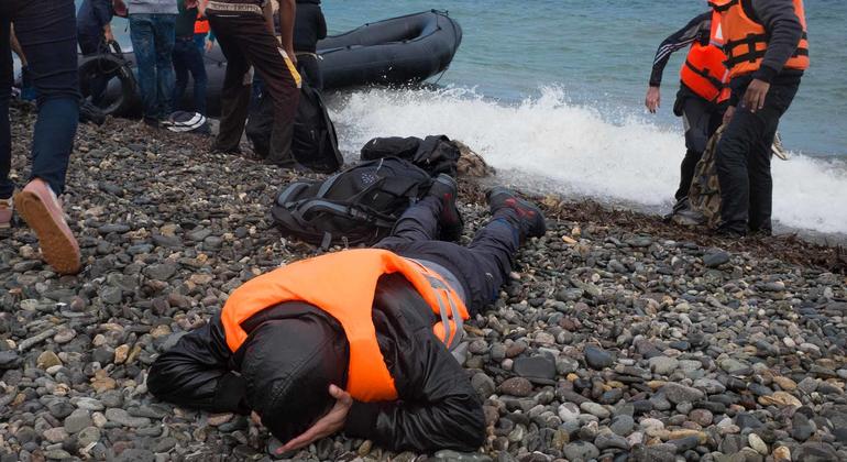 Volunteers helping refugees arriving on the island of Lesbos in the North Aegean region of Greece.  (File photo)