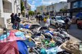 Dozens of migrants clash with the Police to avoid an eviction in a makeshift camp in Tunisia