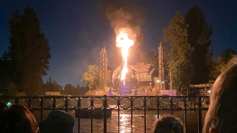 Dragon catches fire at Disneyland California park