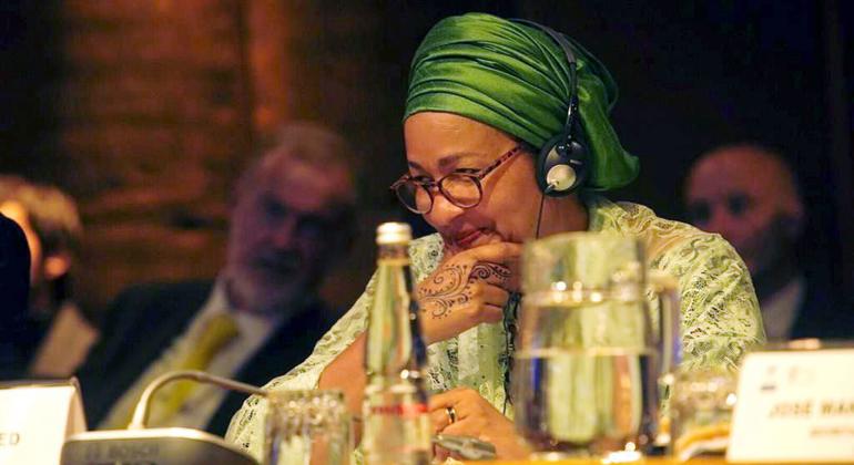 Amina Mohammed, Deputy Secretary General of the UN, at the Sixth Meeting of the Forum of the Countries of Latin America and the Caribbean on Sustainable Development, held in Santiago, Chile.