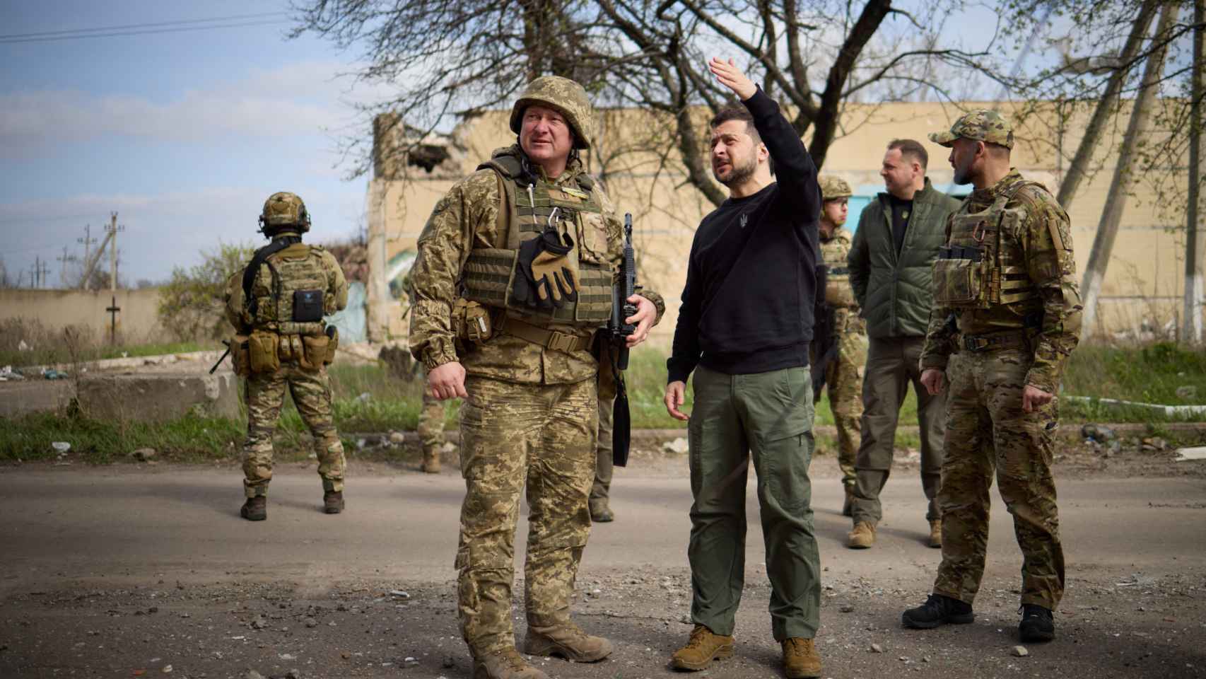 Ukraine's President Volodymyr Zelenskiy visits on the front line, amid Russia's attack on Ukraine, in Avdiivka.