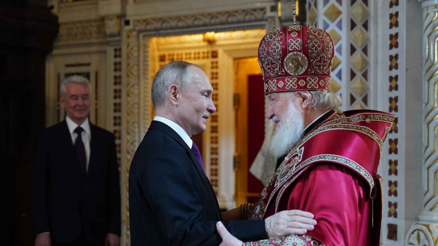 Vladimir Putin, together with the Patriarch of the Patriarch of the Russian Orthodox Church, Kirill.