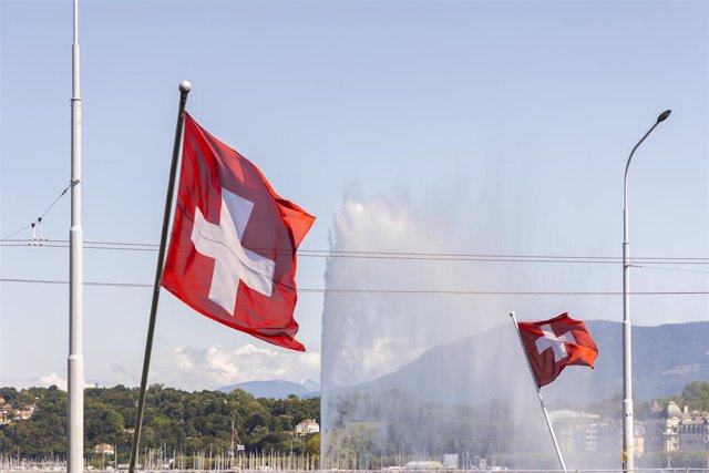 Archive - Stock image of Swiss flags